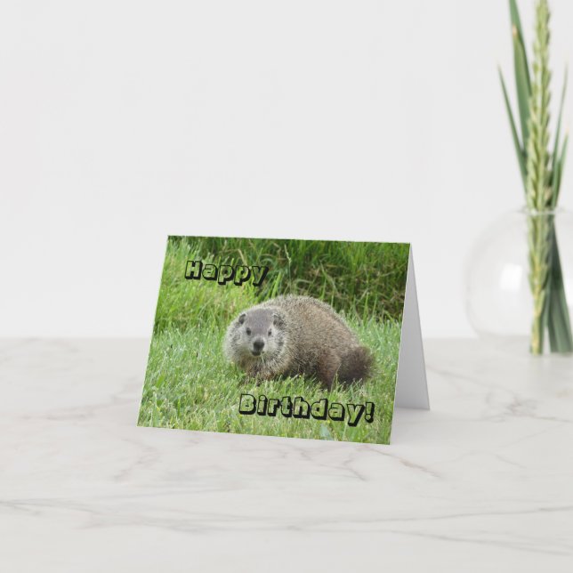 Alles Gute zum Geburtstag groundhog Karte (Vorderseite)