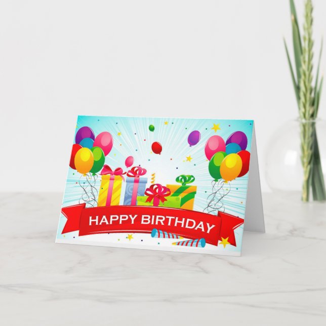 alles Gute zum Geburtstag Gruß-Karte Karte (Vorderseite)