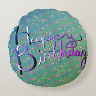 "Alles Gute zum Geburtstag!" Handgeschriebener Reg Rundes Kissen