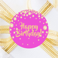 Alles Gute zum Geburtstag, heiß rosa Golddiamanten