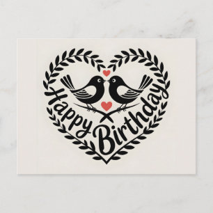 Alles Gute zum Geburtstag Herz mit Liebesvögeln Gr Postkarte