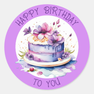 Alles Gute zum Geburtstag! Hübscher Whimsischer Runder Aufkleber