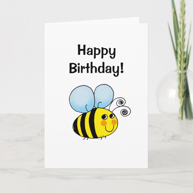 Alles Gute zum Geburtstag! (Hummelbiene) Karte (Vorderseite)