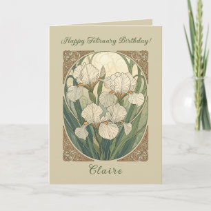 Alles Gute zum Geburtstag im Februar Iris Blumen A Karte