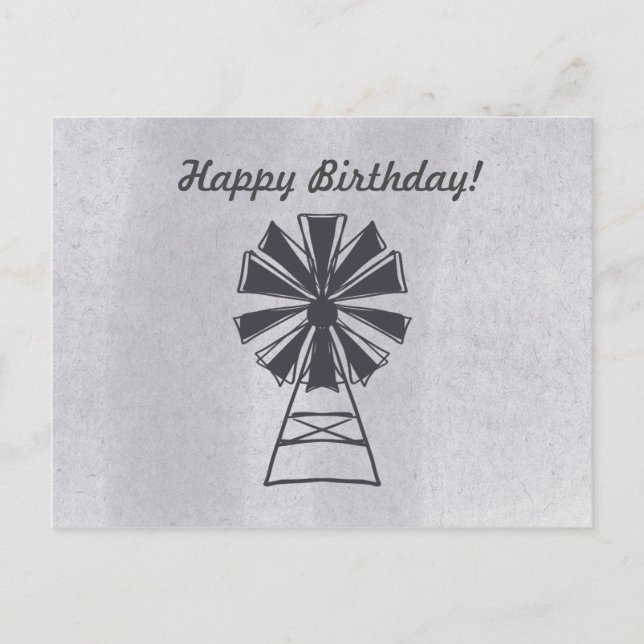 Alles Gute zum Geburtstag, jede Gelegenheit Windmi Postkarte (Vorderseite)