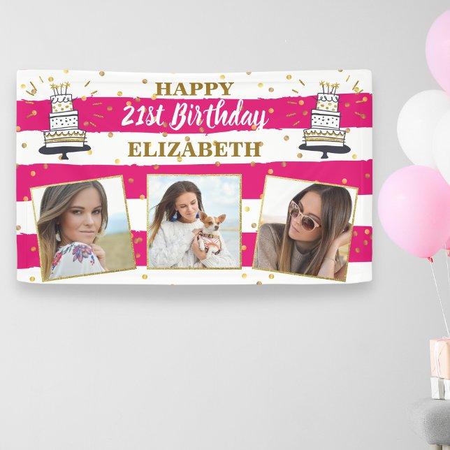 Alles Gute zum Geburtstag, jedes Alter Foto Collag Banner (Von Creator hochgeladen)
