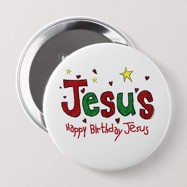 Alles Gute zum Geburtstag Jesus Button (Vorne & Hinten)