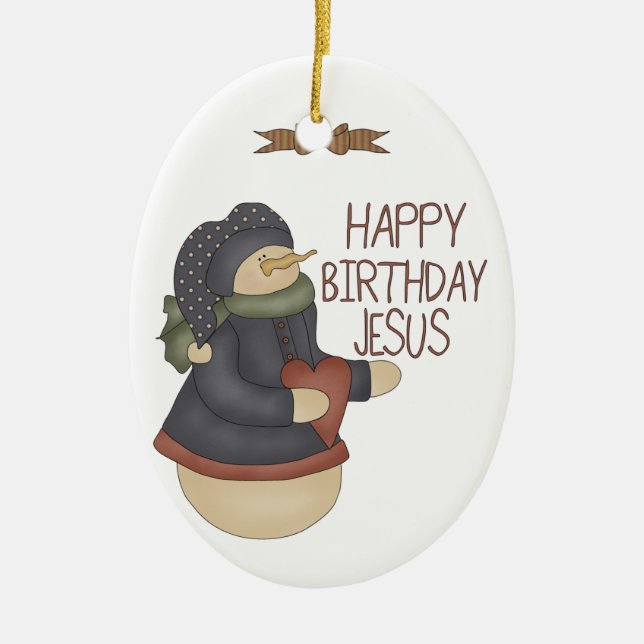 Alles Gute zum Geburtstag Jesus Keramikornament (Vorne)