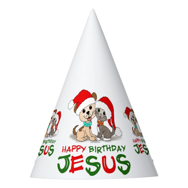 Alles Gute zum Geburtstag Jesus Partyhütchen (Vorderseite)