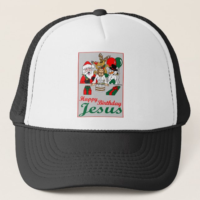 Alles Gute zum Geburtstag Jesus Truckerkappe (Vorderseite)