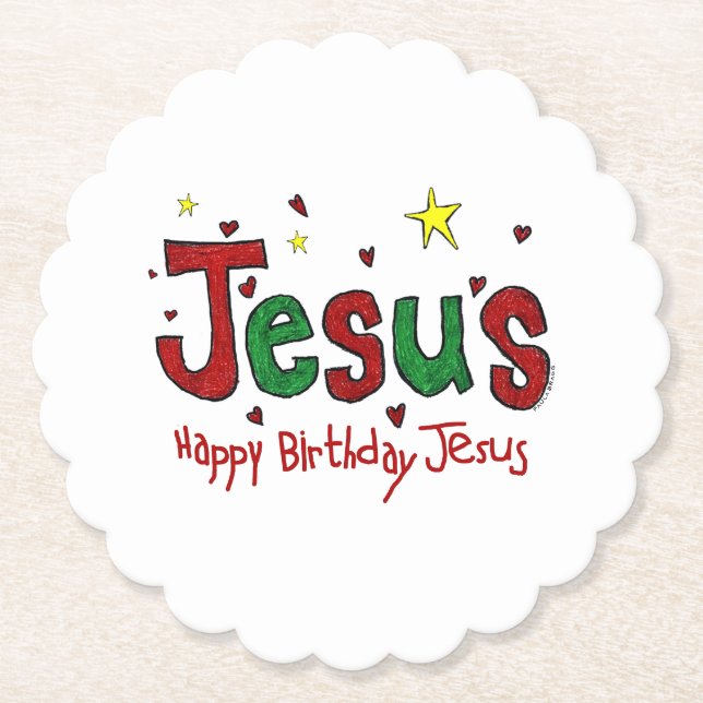 Alles Gute zum Geburtstag Jesus Untersetzer (Vorderseite)