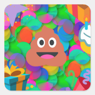 Alles Gute zum Geburtstag Kakaosymbol Quadratischer Aufkleber