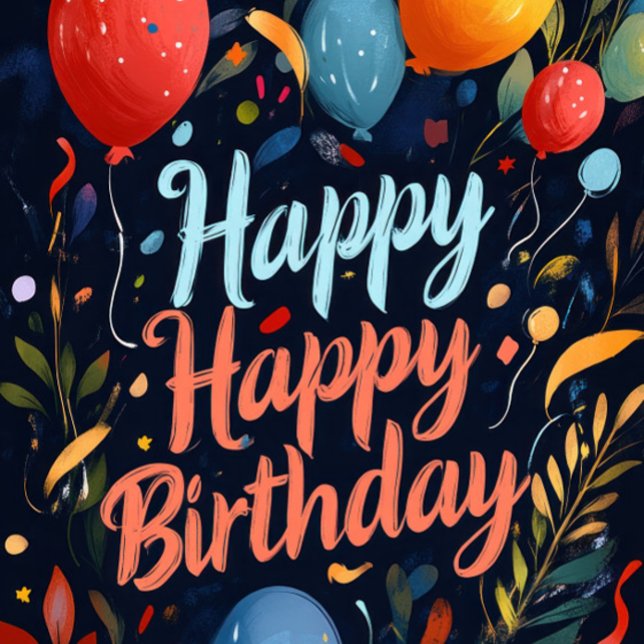 Alles Gute zum Geburtstag  Karte (Modern cheerful typography, bold colors!)