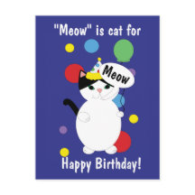 Alles Gute zum Geburtstag Katze Bunt Lustig Miauen