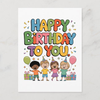 Alles Gute zum Geburtstag Kinder Einladungspostkarte