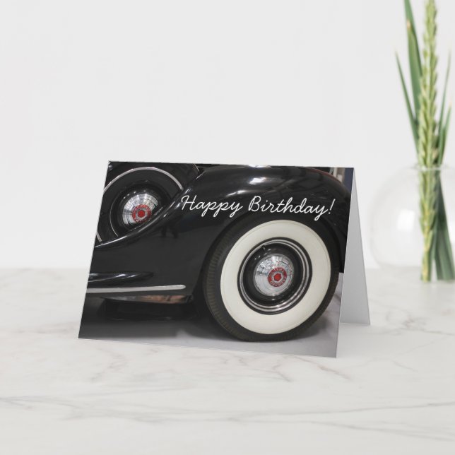 Alles Gute zum Geburtstag klassische Packard Dankeskarte (Vorderseite)