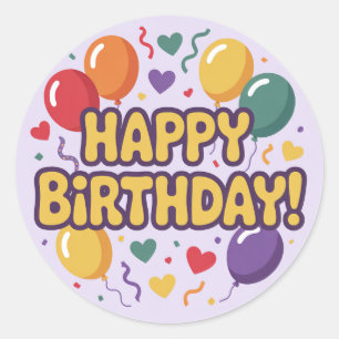 Alles Gute zum Geburtstag Klassischer runder Aufkl Aufkleber