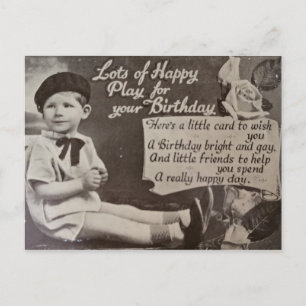 Alles Gute zum Geburtstag kleiner Junge Vintage Sc Postkarte