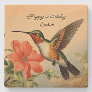 Alles Gute zum Geburtstag Kolibri Stein Untersetze Steinuntersetzer