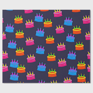 Alles Gute zum Geburtstag, Kuchen mit Kerzen. Geschenkpapier