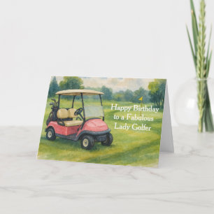 Alles Gute zum Geburtstag Lady Golfer  Karte
