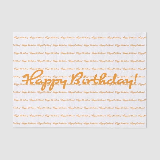 Alles Gute zum Geburtstag! Lässige Schrift Seidenpapier (Vorderseite)
