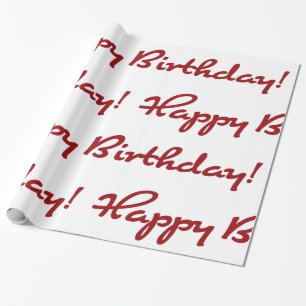 Alles Gute zum Geburtstag! Lässiges Rotes Skript Geschenkpapier