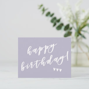 Alles Gute zum Geburtstag! Lavender Brush Script Postkarte