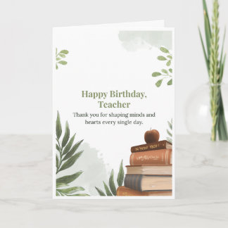 Alles Gute zum Geburtstag Lehrer Bücher Apfel Kart Karte