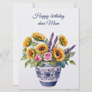 Alles Gute zum Geburtstag liebe Mutter & Blumenstr Feiertagskarte