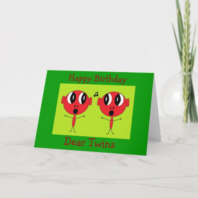 , Alles Gute zum Geburtstag, lieber Twins Karte (Vorderseite)