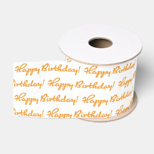 Alles Gute zum Geburtstag! Light Orange Pattern Lä Ripsband