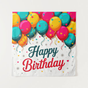 Alles Gute zum Geburtstag Luftballon Wandteppich