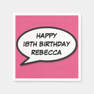 ALLES GUTE ZUM GEBURTSTAG Lustige Retro-Comic-Spre Serviette