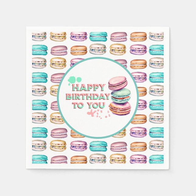 Alles Gute zum Geburtstag! | Macaron Serviette (Vorderseite)