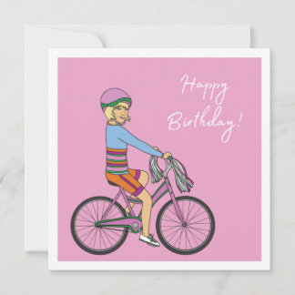 Alles Gute zum Geburtstag - Mädchen auf einem rosa Karte
