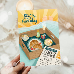 Alles Gute zum Geburtstag Männer Mann Relax Torte  Karte