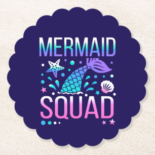 Alles Gute zum Geburtstag Meerjungfrau-Squad Ozean Untersetzer