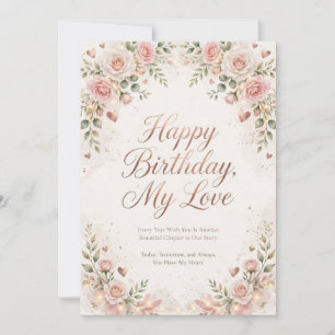 Alles Gute zum Geburtstag, meine Liebe, Romantisch Einladung