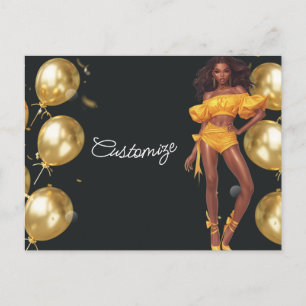 Alles Gute zum Geburtstag Melanin Sista Black Quee Postkarte
