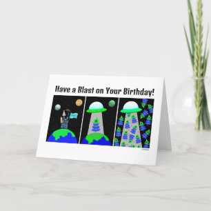 Alles Gute zum Geburtstag mit Außerirdischen! Karte