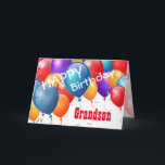 Alles Gute zum Geburtstag mit Balloons GRANDSON Karte<br><div class="desc">Alles Gute zum Geburtstag mit den farbenfrohen Balloons GRANDSON. Dieses festliche Design mit seinen farbenfrohen Ballons, die Sie mit einem Geburtstagsjahr, Namen und Stimmung personalisieren können, macht eine einmalige Geburtstagskarte für einen ganz besonderen GRANDSON. Text ist anpassbar. Sie können für jedes Jahr Geburtstag und jede Familienbeziehung einschließlich 1. 3. 4....</div>