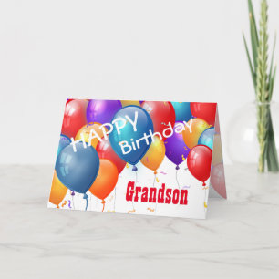 Alles Gute zum Geburtstag mit Balloons GRANDSON Karte