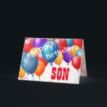 Alles Gute zum Geburtstag mit Balloons SON A01 Karte<br><div class="desc">Alles Gute zum Geburtstag mit farbenfrohen Balloons SON A01. Dieses festliche Design mit seinen bunten Ballons, die Sie mit einem Geburtstag, Namen und Stimmung personalisieren können, macht aus einer einmaligen Geburtstagskarte einen ganz besonderen SON. Text ist anpassbar. Sie können für jedes Jahr Geburtstag, einschließlich 1. 2. 3. 4. 6. 7....</div>