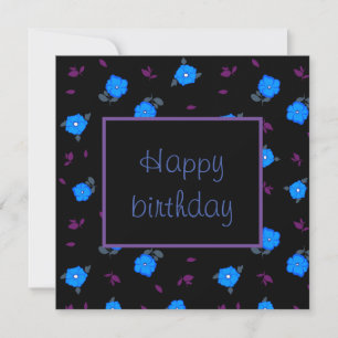 Alles Gute zum Geburtstag mit blauen Blumen