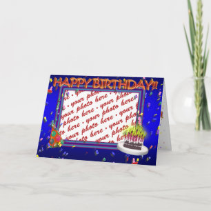 Alles Gute zum Geburtstag mit Confetti Foto Frame Karte