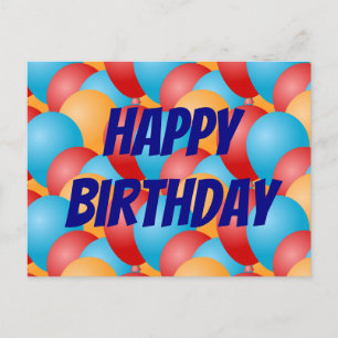 Alles Gute zum Geburtstag mit farbenfrohen Balloon Postkarte