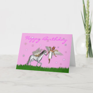 Alles Gute zum Geburtstag mit Fee und Pegasus Karte