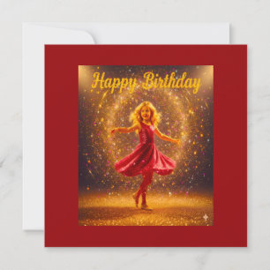 Alles Gute zum Geburtstag mit jungem tanzendem Mäd Einladung