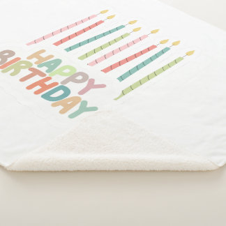 Alles Gute zum Geburtstag mit Kerzen Sherpa-Decke Sherpadecke